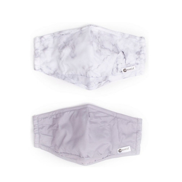Miamica Accessories - 3/$15 MIMICA Marble & Grey Reusable Face Masks▪︎2pk